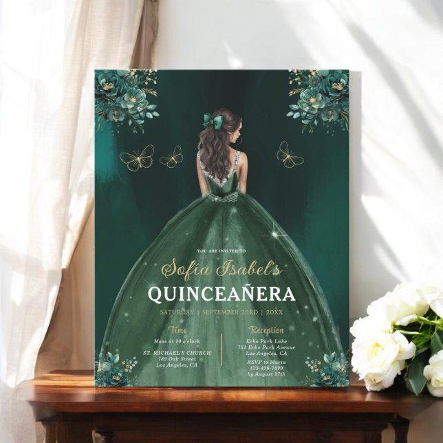 Lámina Quinceanera Española Bilingüe Floral Verde Presupu (Subido por el creador)