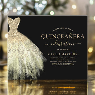 Lámina Quinceanera Presupuestaria Espuma de Purpurina Neg
