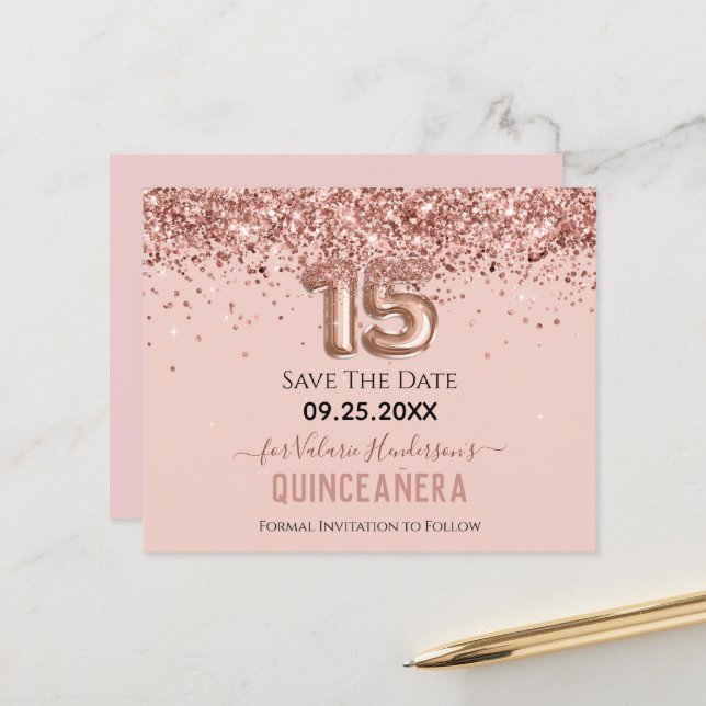 Lámina Quinceanera, Purpurina rosa de Rubor Guardar la fe (Anverso/Reverso In Situ)