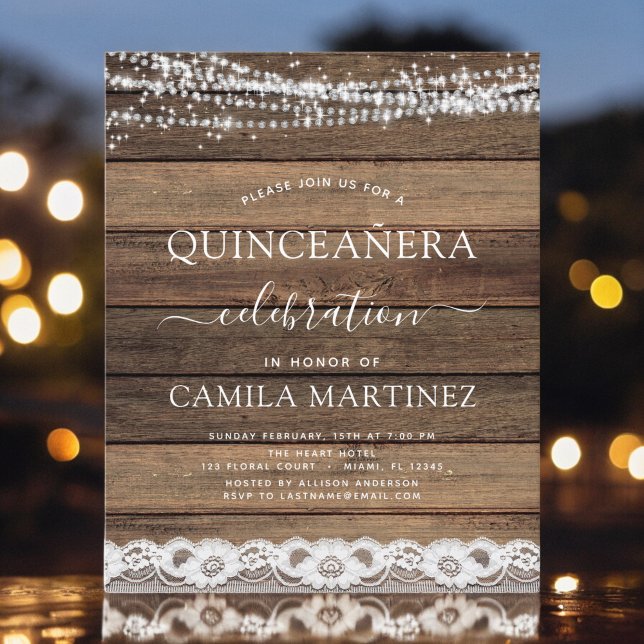 Lámina Quinceanera Rustic Farmhouse Lace (Subido por el creador)