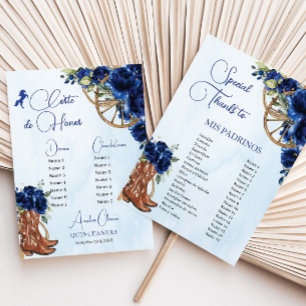Lámina Quinceañera XV 15 Charro Padrino Floral Azul Real