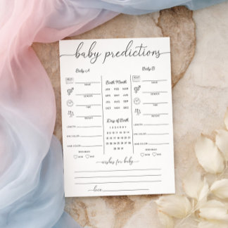 Lámina Quinn Twins Baby Predictions Game
