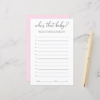 Lámina Quinn Who's That Baby Photo Game Guess Card