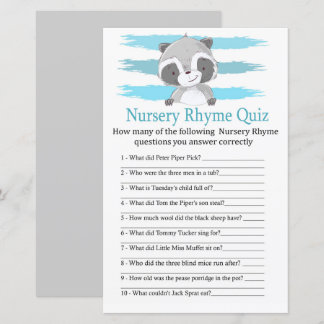 Lámina Raccoon Nursery Rhyme Prueba de bebé
