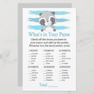 Lámina Raccoon ¿Qué hay en tu juego de bolsos?