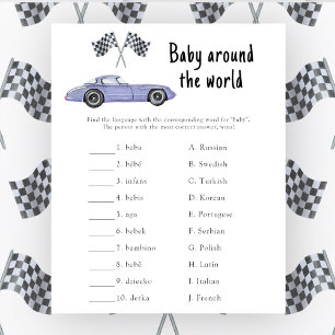 Lámina Race car - Baby around the world game