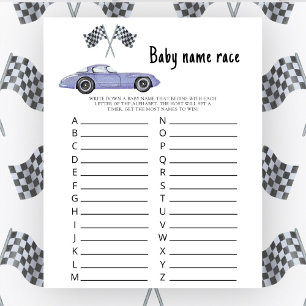 Lámina Race car car baby ducha - Juego de carreras de nom