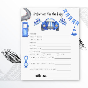 Lámina Race car - predicciones y consejos para bebés