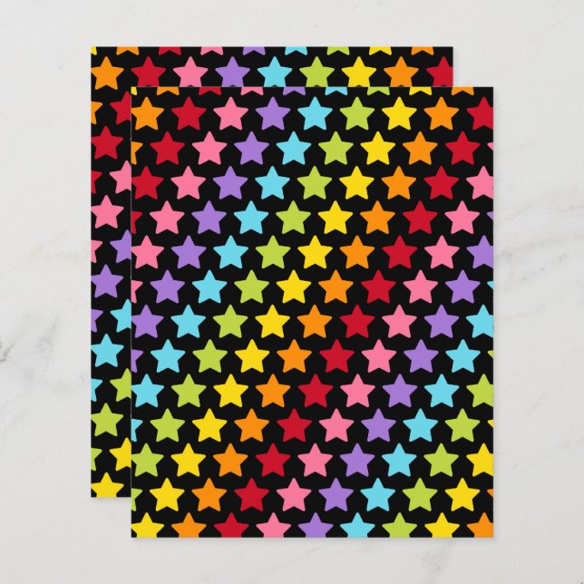 Lámina Rainbow Colorful Stars Scrapbook Papers (Anverso / Reverso)
