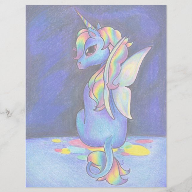 Lámina Rainbow Faerie Unicorn (Anverso)