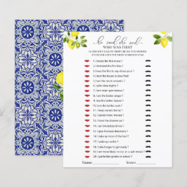 Lámina Rama de limón y mosaico azul Dijo que el juego