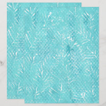 Ramas blancas en papel de cuaderno Verde azulado