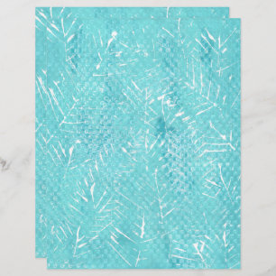 Lámina Ramas blancas en papel de cuaderno Verde azulado