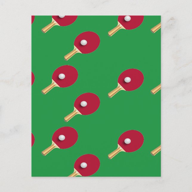 Lámina Raqueta de tenis de mesa y bola en verde (Anverso)