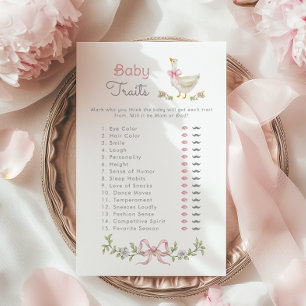 Lámina Rasgos del bebé juego de ducha de bebé rosado Sill