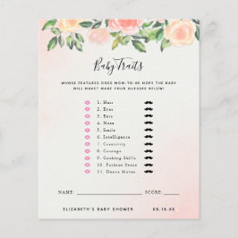 Lámina Rasgos para bebés | Juego Baby Shower