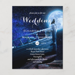 Lámina Raven en la luna, Gótico cielo oscuro Boda Inv