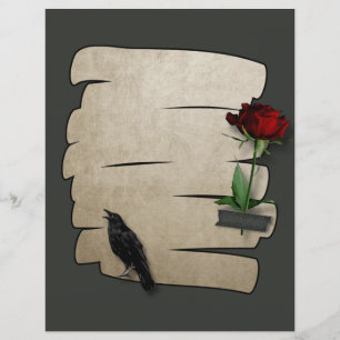 Lámina Raven Rosa de papel Craft Gótico Scrapbook