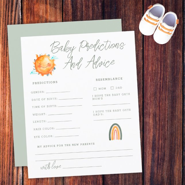 Lámina Ray of Sunshine Baby Predictions and Advances Card (Subido por el creador)