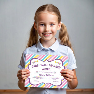Lámina Rayas Divertido Premio Editable para la Clase