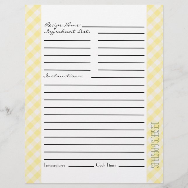 Lámina Rayas y cuadros amarillos y verdes (Anverso)