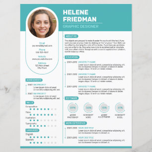 Lámina Reanudación turquesa moderna, CV - (plantilla)