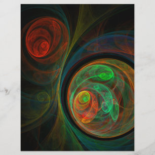 Lámina Reborn Green Abstract Art Letterhead