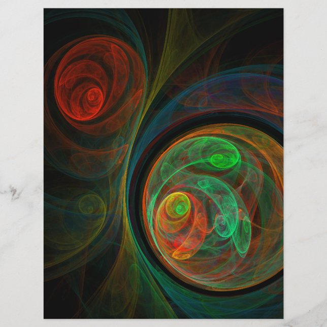 Lámina Reborn Green Abstract Art Letterhead (Anverso)