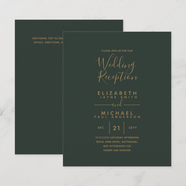 Lámina Recepción de Boda Presupuestaria de Oro Verde Oleí (Anverso / Reverso)