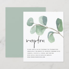 Lámina Recepción de bodas de eucalipto verde con guión de