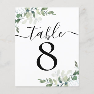 Lámina Recepción de bodas Eucalyptus Tabla Número 8