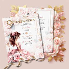 Lámina Recepción de la ceremonia de la quinceanera rosa d