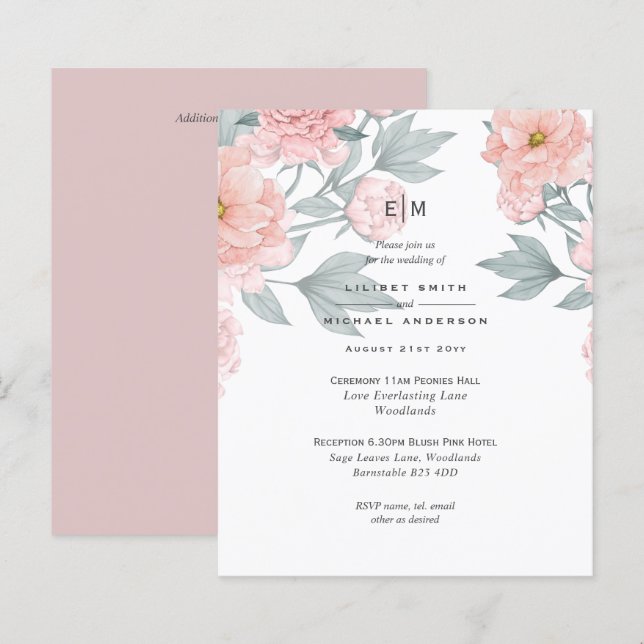 Lámina Recepción de la invitación a la boda de los peONES (Anverso / Reverso)