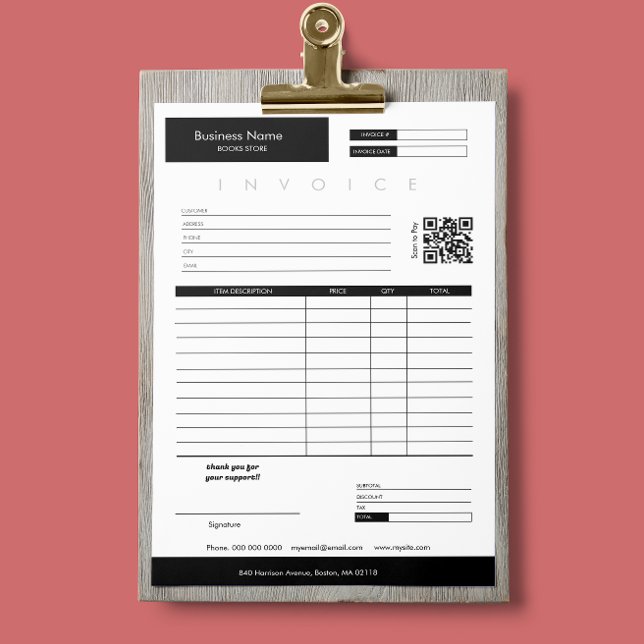 Lámina Recepción de ventas de facturas minimalistas Peque (Minimalist Invoice Sales Receipt Small Business client invoice service invoice paid invoice sales )