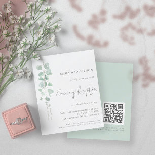 Lámina Recepción nocturna del Boda QR Eucalyptus