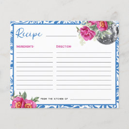 Lámina Receta bailable Queen Blue Tile Disco Bridal Showe