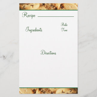 Lámina Receta Chocolate Chocolate Cookie Card Stationb