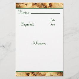 Lámina Receta Chocolate Chocolate Cookie Card Stationb