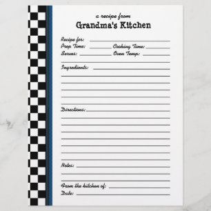 Lámina Receta de acento azul en la cocina de Grandmas