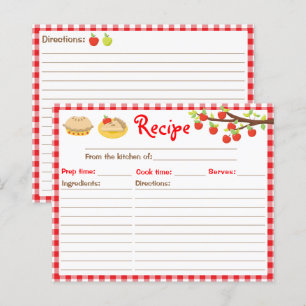 Lámina Receta de Apple Pie Receta Red Gingham