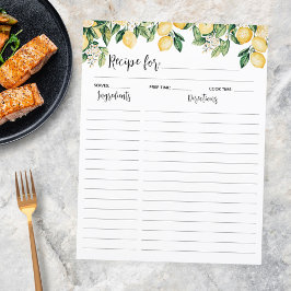 Lámina Receta de cocina de limón amarillo Insertar