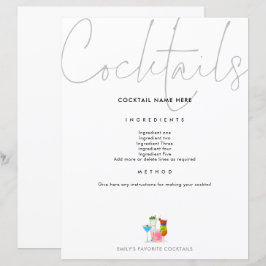 Lámina Receta de cóctel para Binder Page Future Mrs.