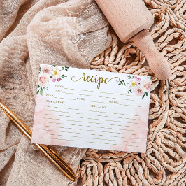 Lámina Receta de Desayuno Nupcial Rosa Floral Dorado
