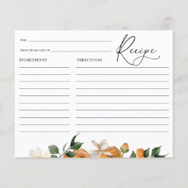 Lámina Receta de ducha de novia con flores de naranja