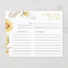 Lámina Receta de ducha de novia del Boho Sunflower