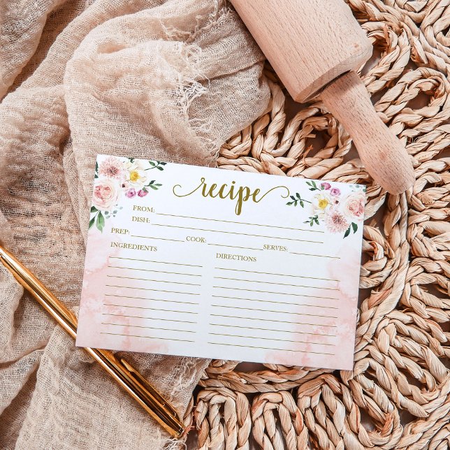 Lámina Receta de ducha de novia floral de oro rosa de Rub (Subido por el creador)
