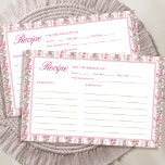 Lámina Receta de ducha de novia floral rosa vintage<br><div class="desc">Receta de ducha de novia floral rosa vintage</div>