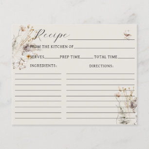 Lámina Receta de ducha de novia rústica para el Boho de F