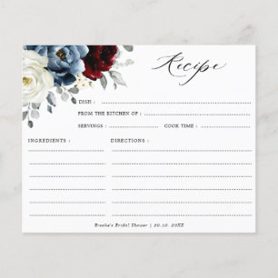 Lámina Receta de la ducha de marfil azul borgoña de pizar