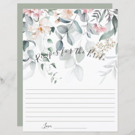 Lámina Receta de la novia floral rosa